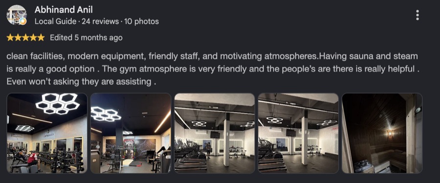 Google review from a Real Show Fitness member